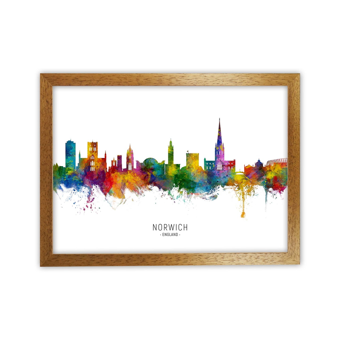 Norwich England Skyline Art Print by Michael Tompsett Oak Grain