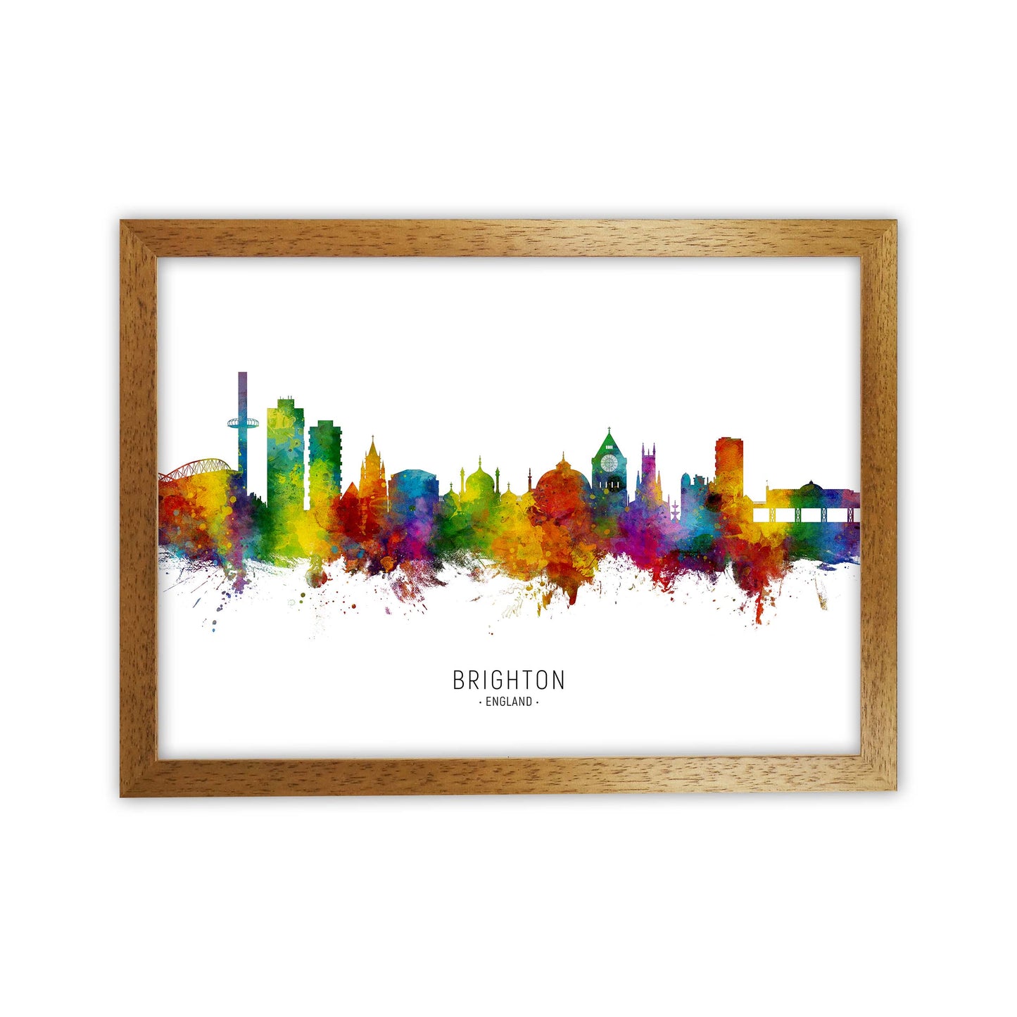 Brighton England Skyline Art Print by Michael Tompsett Oak Grain