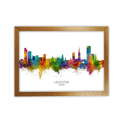 Leicester England Skyline Art Print by Michael Tompsett Oak Grain