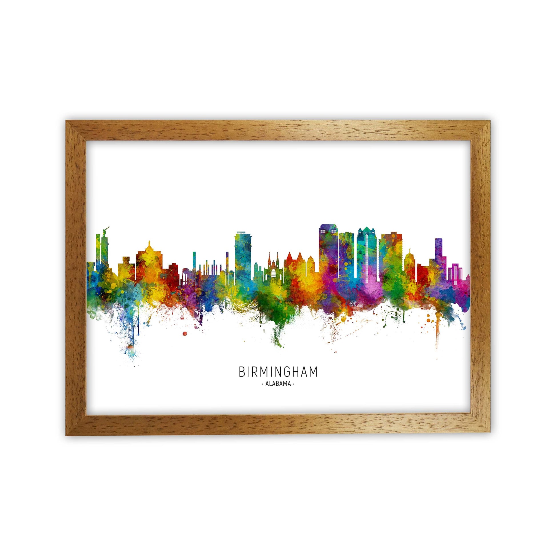 Birmingham Alabama Skyline Art Print by Michael Tompsett Oak Grain