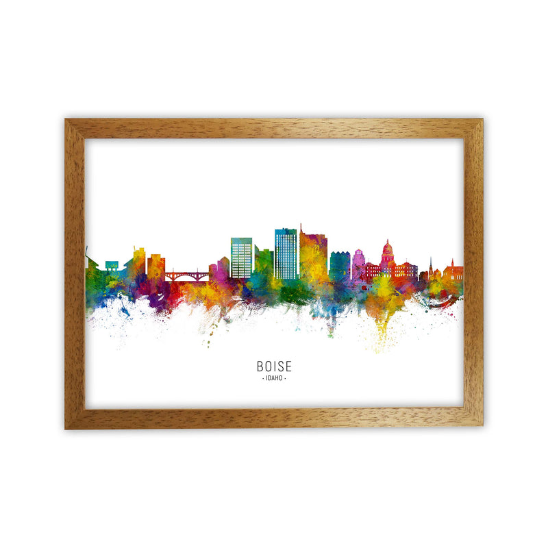 Boise Idaho Skyline Art Print by Michael Tompsett Oak Grain