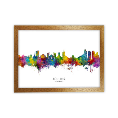 Boulder Colorado Skyline Art Print by Michael Tompsett Oak Grain