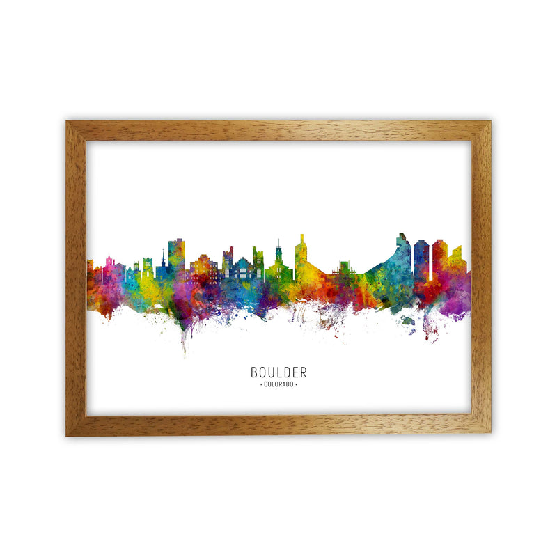 Boulder Colorado Skyline Art Print by Michael Tompsett Oak Grain