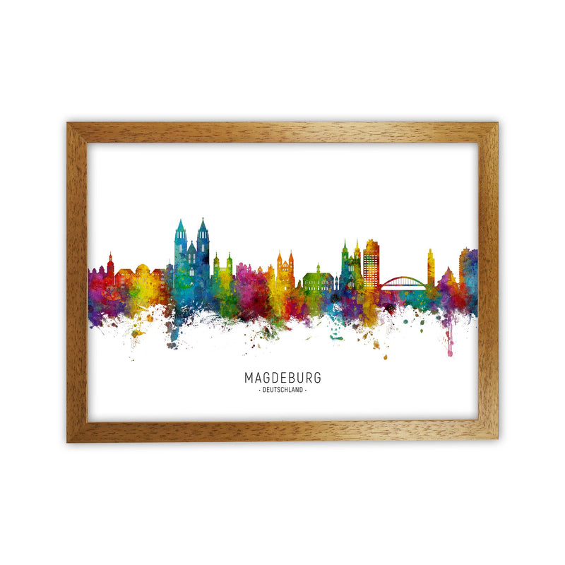 Magdeburg Deutschland Skyline Art Print by Michael Tompsett Oak Grain