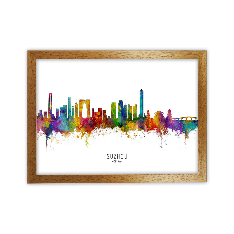 Suzhou China Skyline Art Print by Michael Tompsett Oak Grain