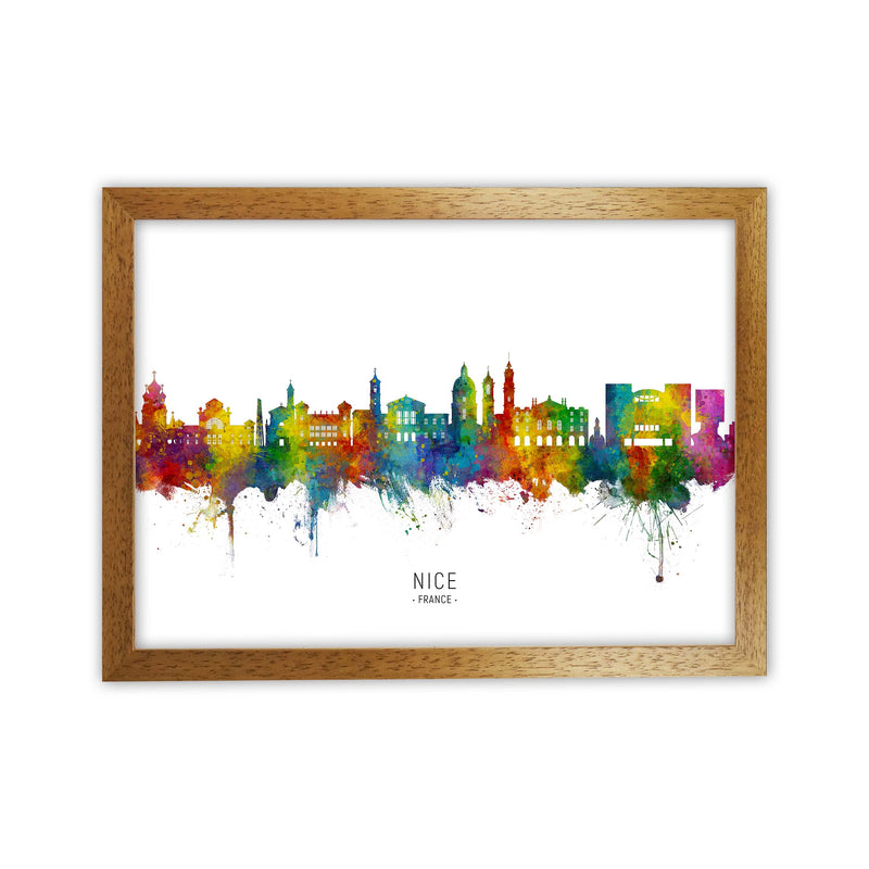 Nice France Skyline Art Print by Michael Tompsett Oak Grain