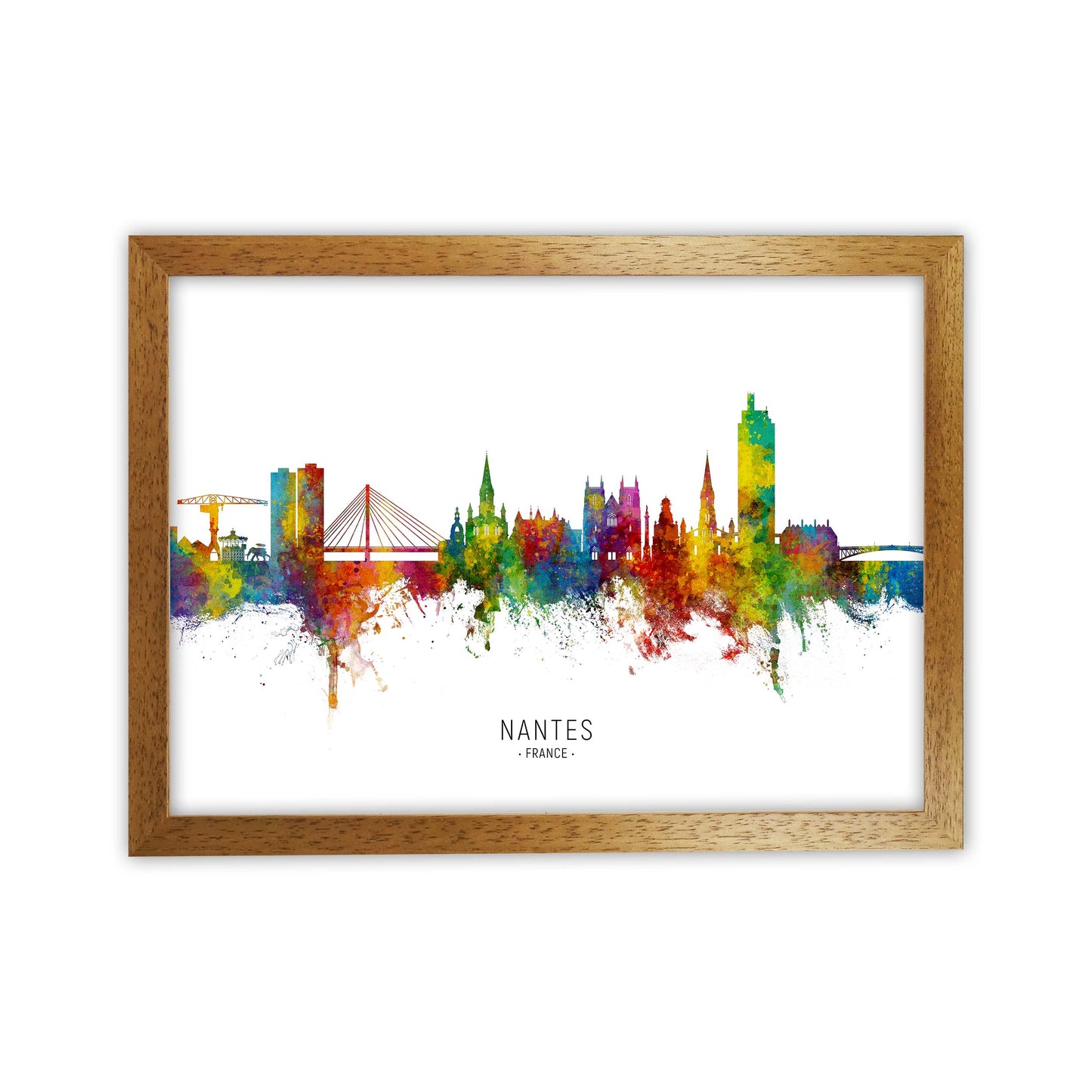 Nantes France Skyline Art Print by Michael Tompsett Oak Grain