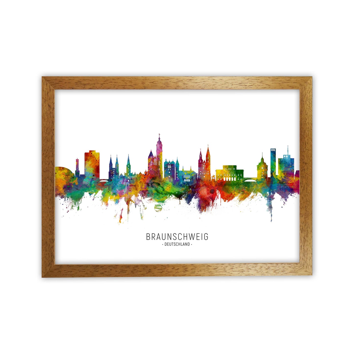 Braunschweig Deutschland Skyline Print by Michael Tompsett Oak Grain