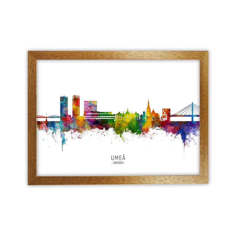 Umea Sweden Skyline Art Print by Michael Tompsett Oak Grain