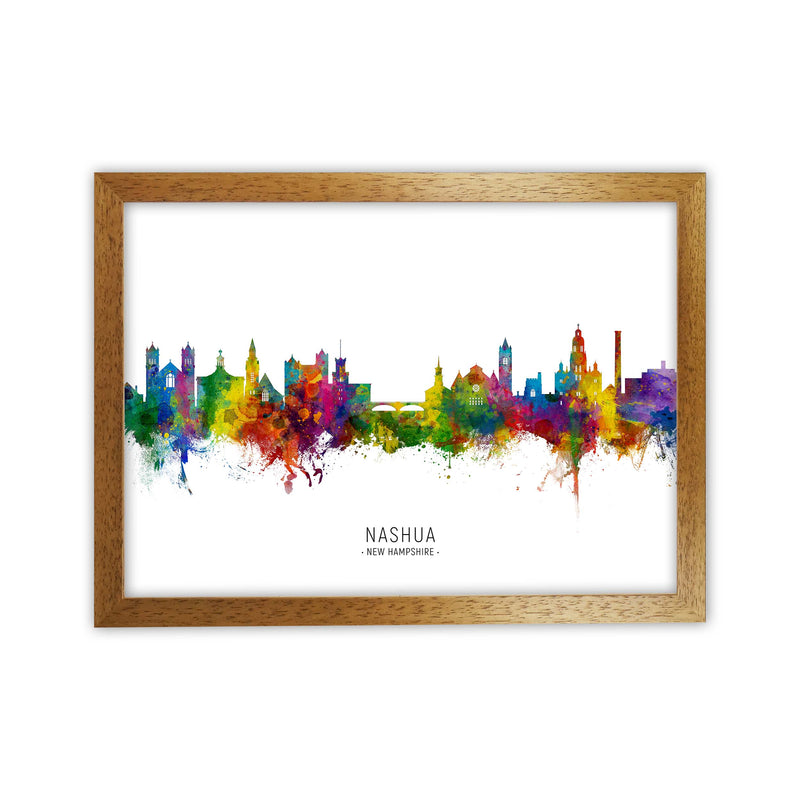 Nashua New Hampshire Skyline Art Print by Michael Tompsett Oak Grain
