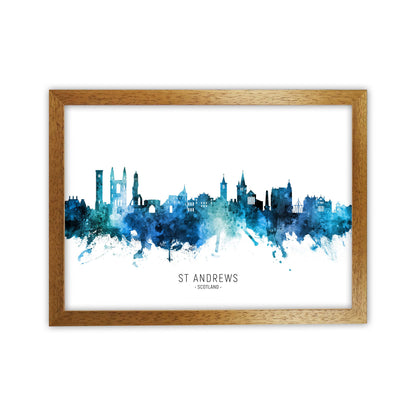St Andrews Scotland Skyline Blue City Name  by Michael Tompsett Oak Grain