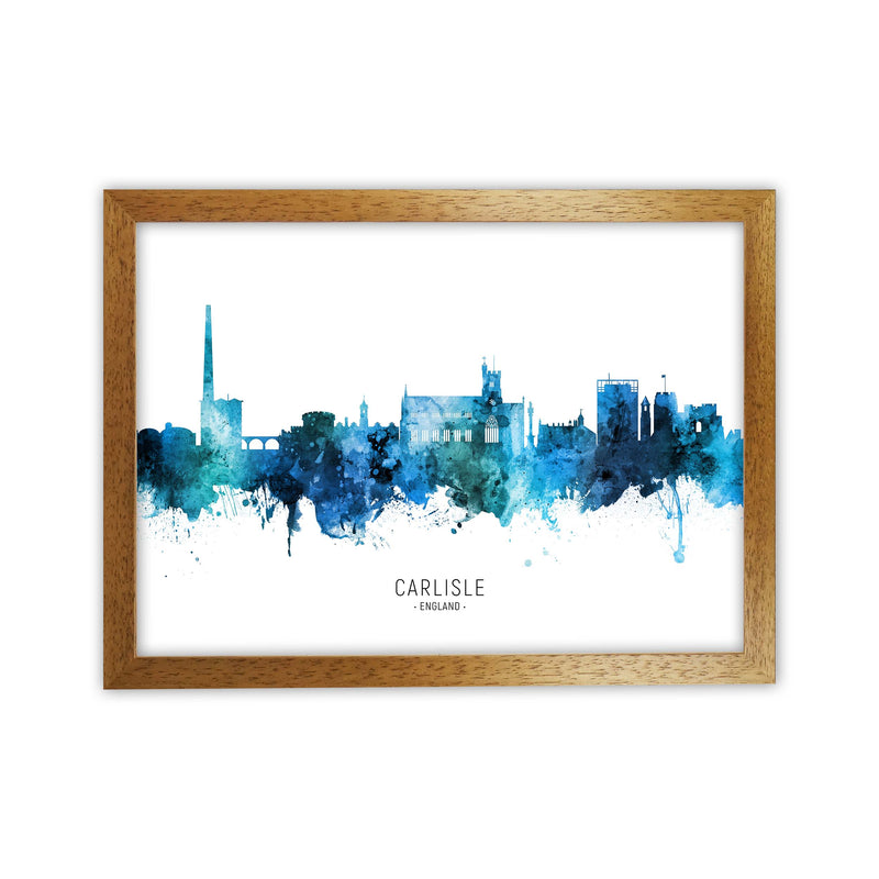 Carlisle England Skyline Blue City Name  by Michael Tompsett Oak Grain