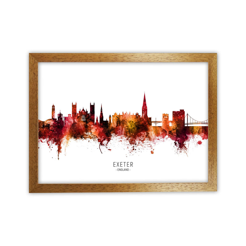 Exeter England Skyline Red City Name  by Michael Tompsett Oak Grain