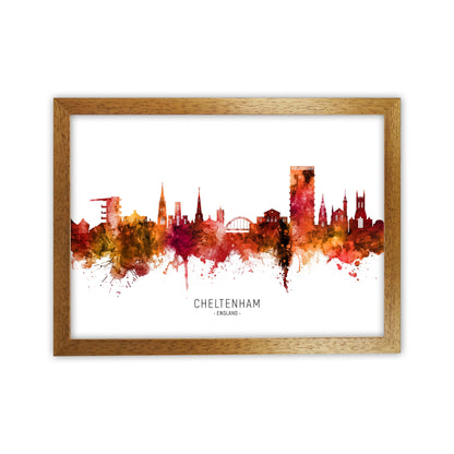 Cheltenham England Skyline Red City Name  by Michael Tompsett Oak Grain