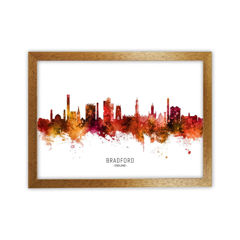 Bradford England Skyline Red City Name  by Michael Tompsett Oak Grain