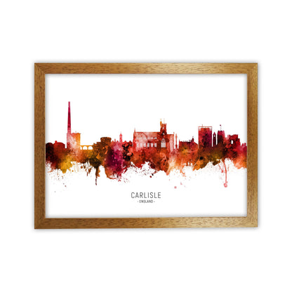 Carlisle England Skyline Red City Name  by Michael Tompsett Oak Grain