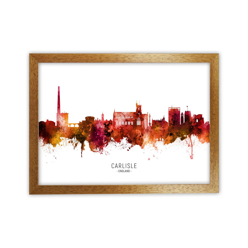 Carlisle England Skyline Red City Name  by Michael Tompsett Oak Grain