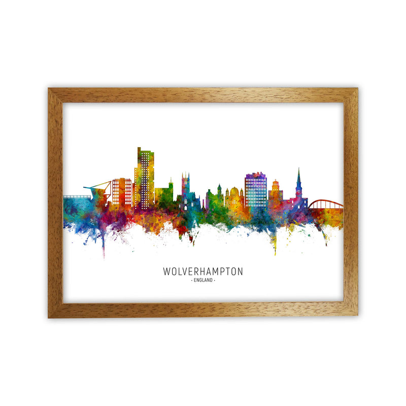 Wolverhampton England Skyline Art Print by Michael Tompsett Oak Grain