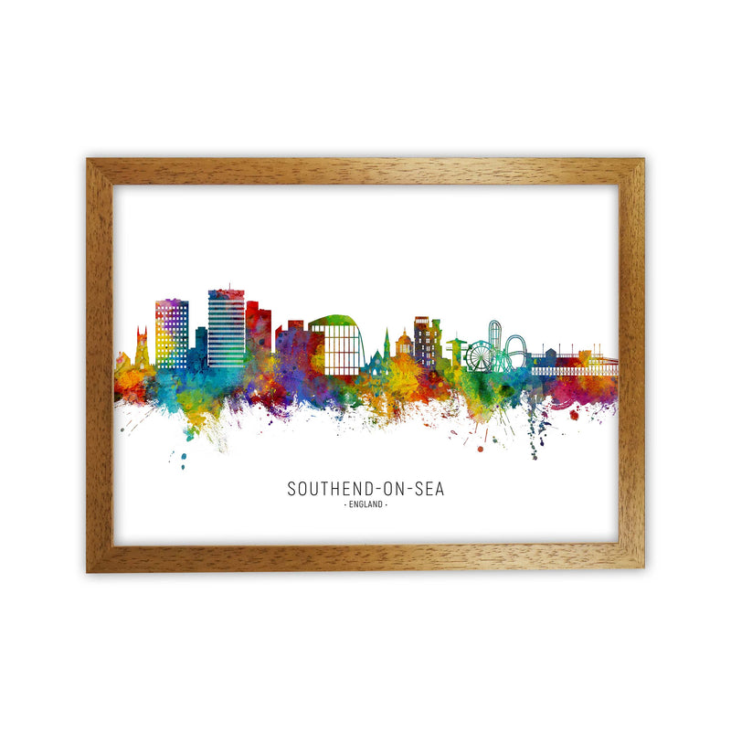 Southend-On-Sea England Skyline Art Print by Michael Tompsett Oak Grain