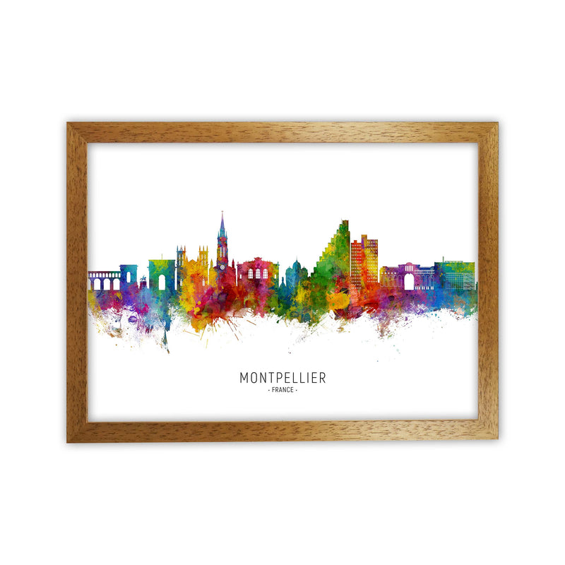 Montpellier France Skyline Art Print by Michael Tompsett Oak Grain