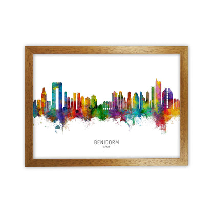 Benidorm Spain Skyline Art Print by Michael Tompsett Oak Grain