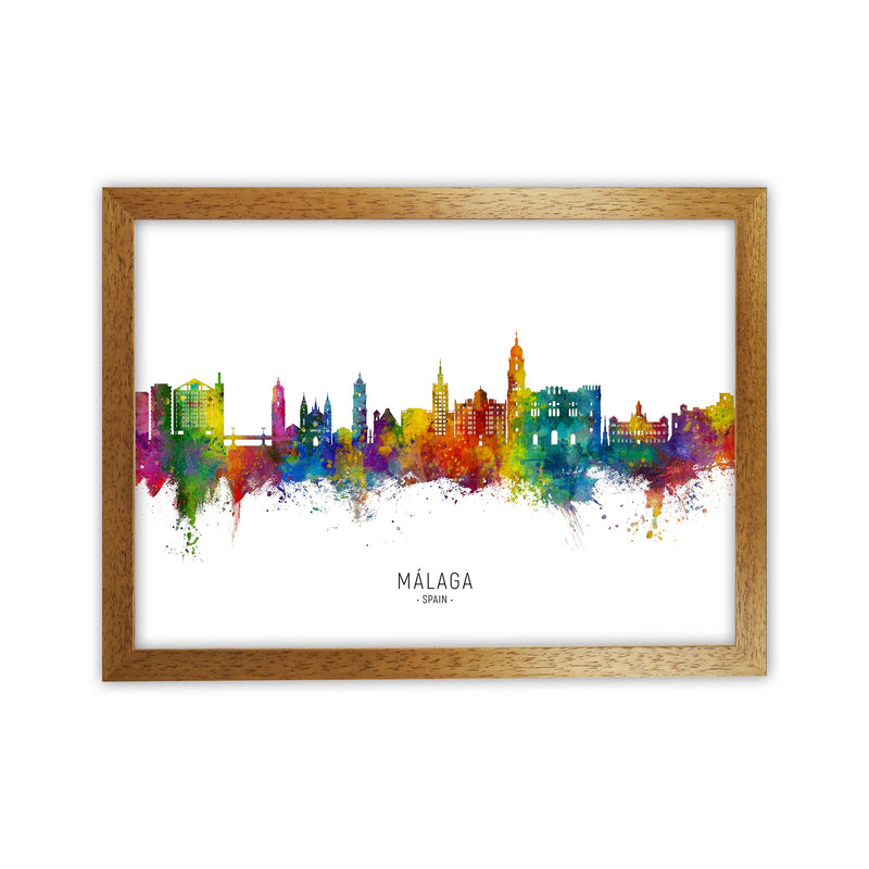 Malaga Spain Skyline Art Print by Michael Tompsett Oak Grain