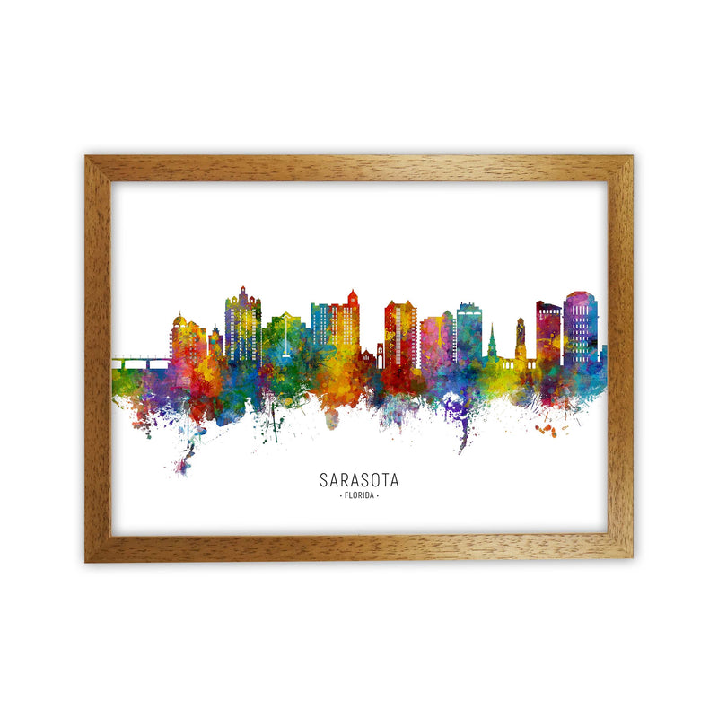 Sarasota Florida Skyline Art Print by Michael Tompsett Oak Grain