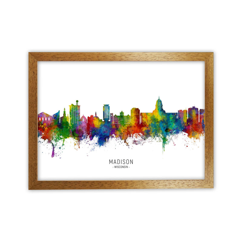 Madison Wisconsin Skyline Art Print by Michael Tompsett Oak Grain