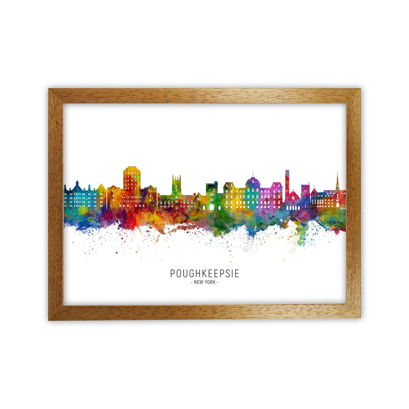 Poughkeepsie New York Skyline Art Print by Michael Tompsett Oak Grain