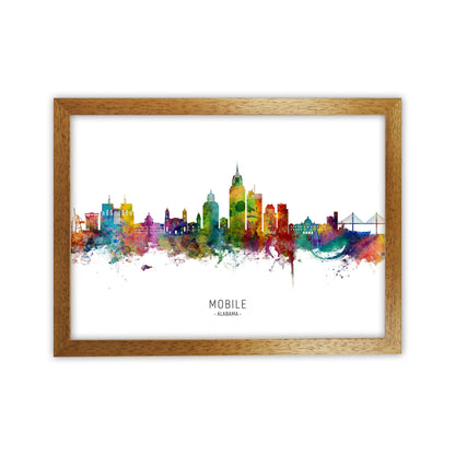 Mobile Alabama Skyline Art Print by Michael Tompsett Oak Grain