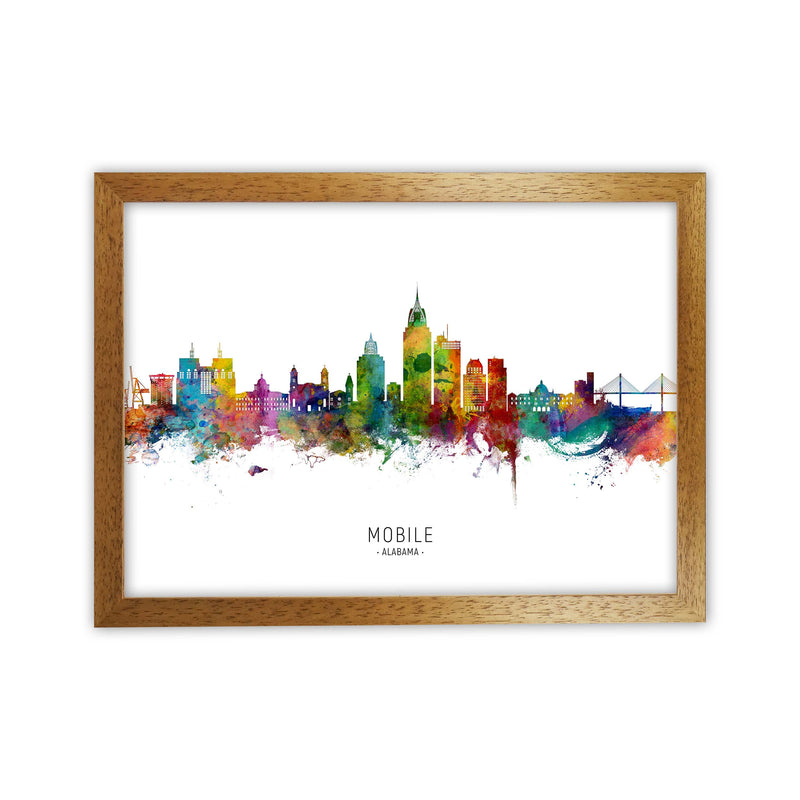 Mobile Alabama Skyline Art Print by Michael Tompsett Oak Grain