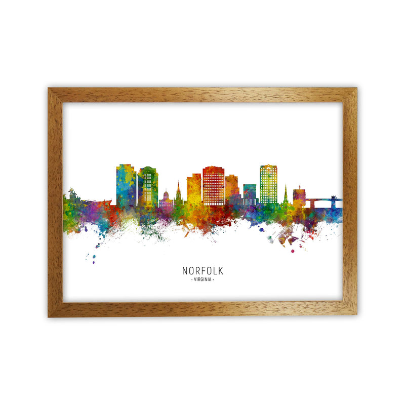 Norfolk Virginia Skyline Art Print by Michael Tompsett Oak Grain