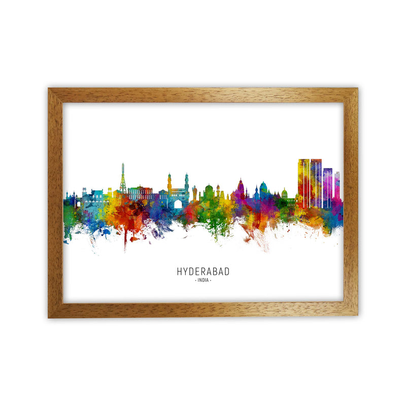 Hyderabad India Skyline Art Print by Michael Tompsett Oak Grain