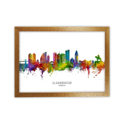Ulaanbaatar Mongolia Skyline Art Print by Michael Tompsett Oak Grain