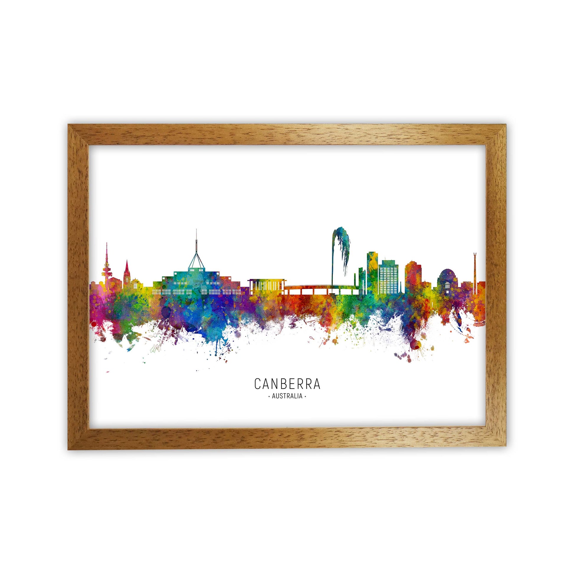 Canberra Australia Skyline Art Print by Michael Tompsett Oak Grain
