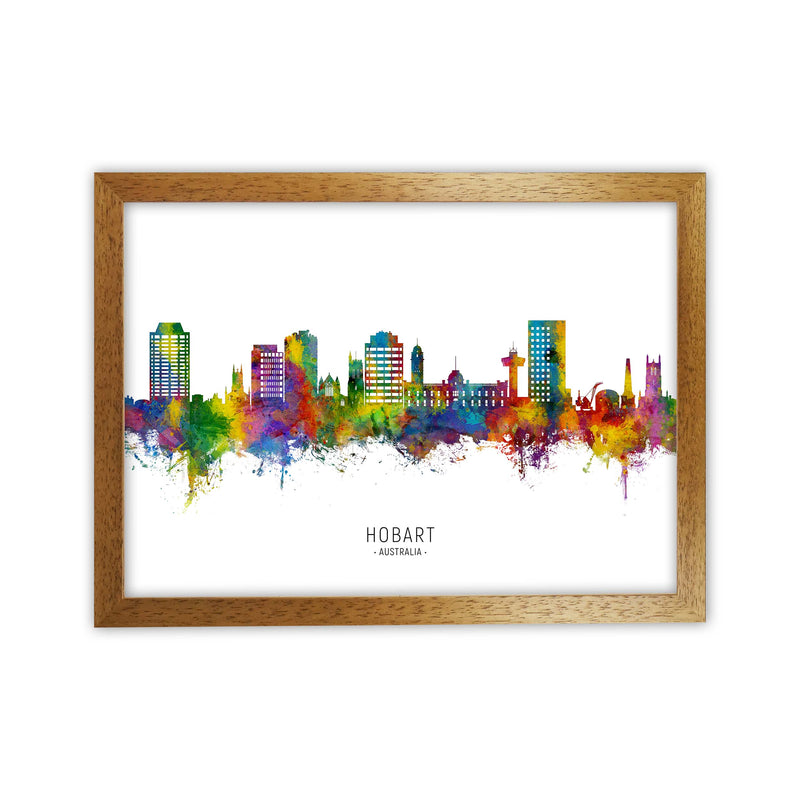 Hobart Australia Skyline Art Print by Michael Tompsett Oak Grain