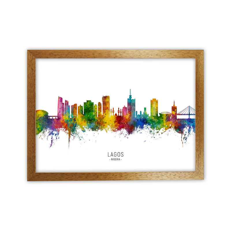 Lagos Nigeria Skyline Art Print by Michael Tompsett Oak Grain