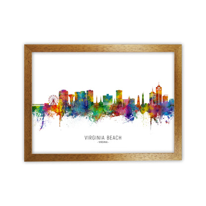 Virginia Beach Virginia Skyline  Art Print by Michael Tompsett Oak Grain