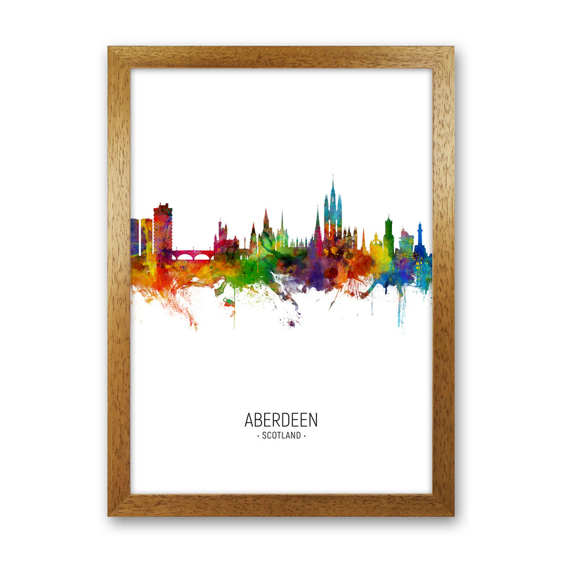Aberdeen Scotland Skyline Portrait Art Print by Michael Tompsett Oak Grain