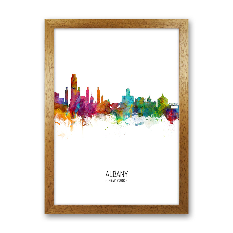 Albany New York Skyline Portrait Art Print by Michael Tompsett Oak Grain