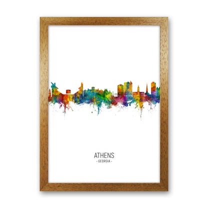 Athens Georgia Skyline Portrait Art Print by Michael Tompsett Oak Grain