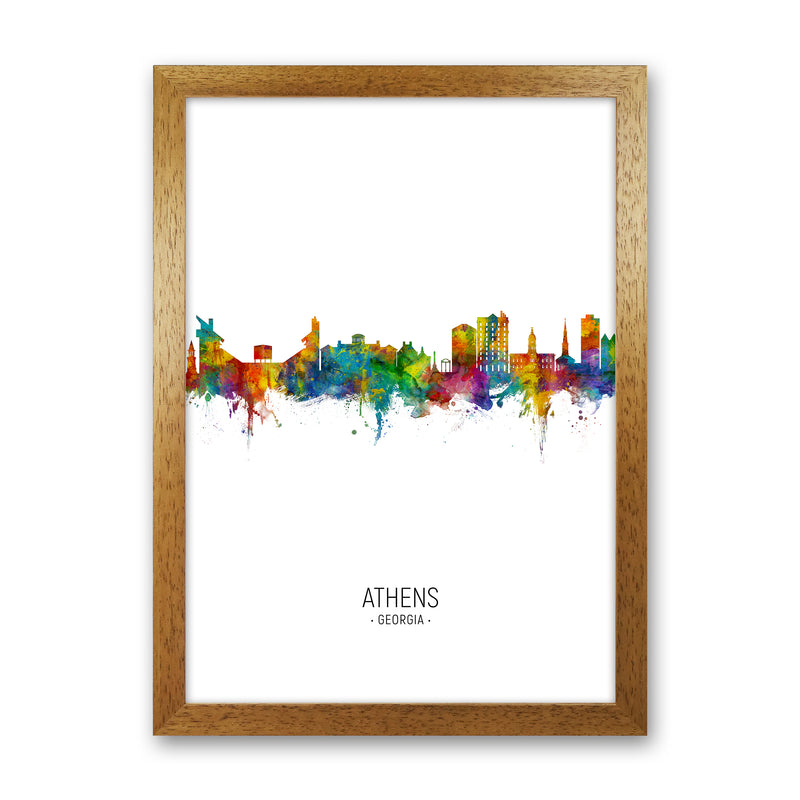 Athens Georgia Skyline Portrait Art Print by Michael Tompsett Oak Grain