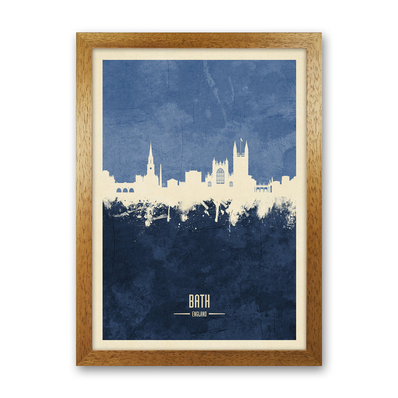 Bath England Skyline Portrait Navy Art Print by Michael Tompsett Oak Grain
