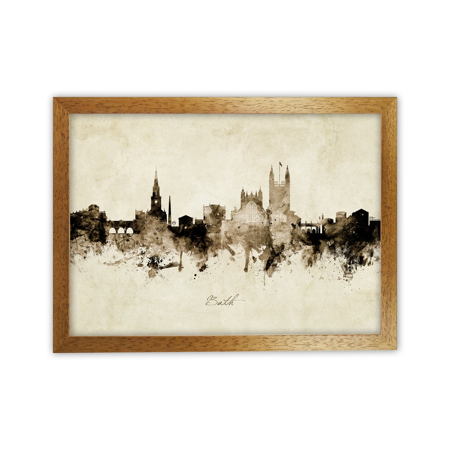 Bath England Skyline Vintage Art Print by Michael Tompsett Oak Grain