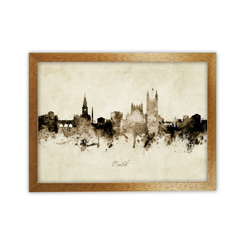Bath England Skyline Vintage Art Print by Michael Tompsett Oak Grain