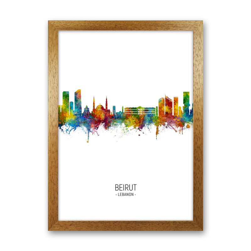 Beirut Lebanon Skyline Portrait Art Print by Michael Tompsett Oak Grain