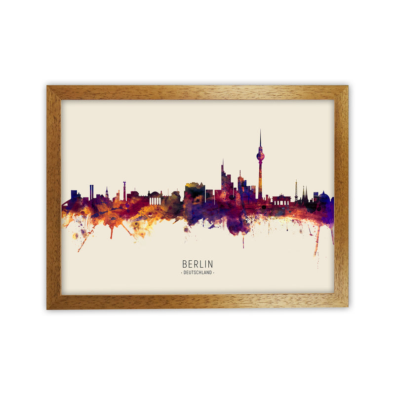 Berlin Deutschland Skyline Autumn City Name Art Print by Michael Tompsett Oak Grain
