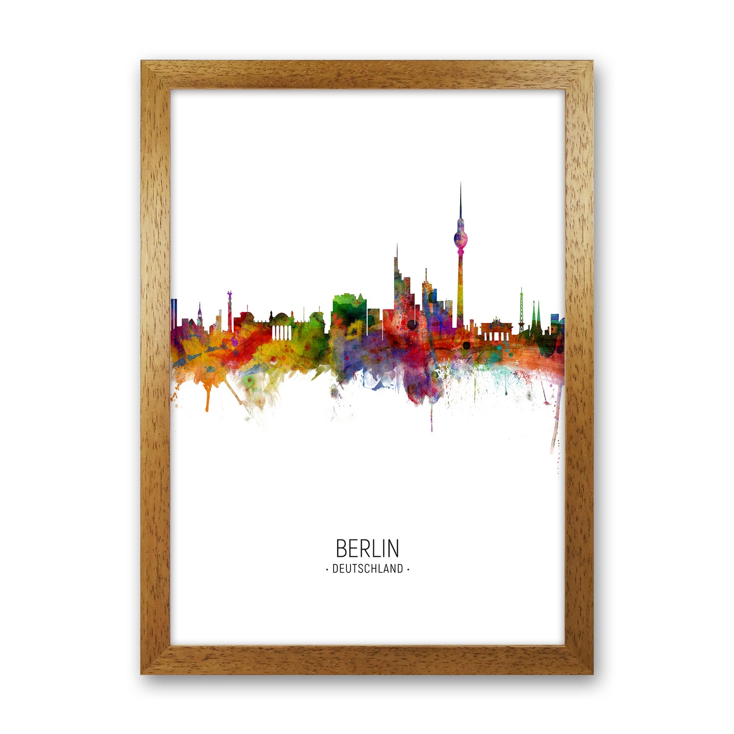 Berlin Germany Skyline Portrait Art Print by Michael Tompsett Oak Grain