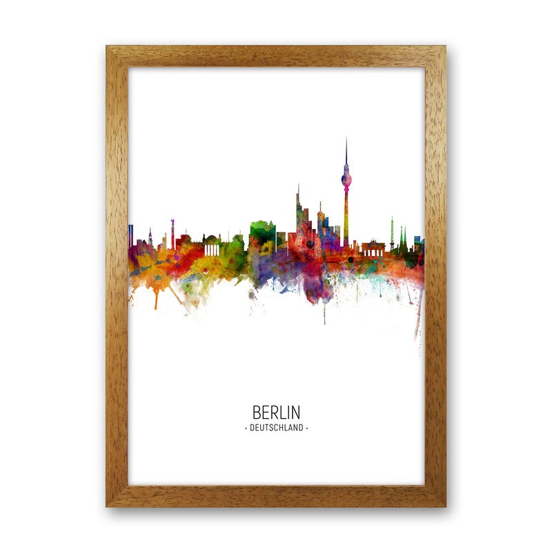 Berlin Germany Skyline Portrait Art Print by Michael Tompsett Oak Grain