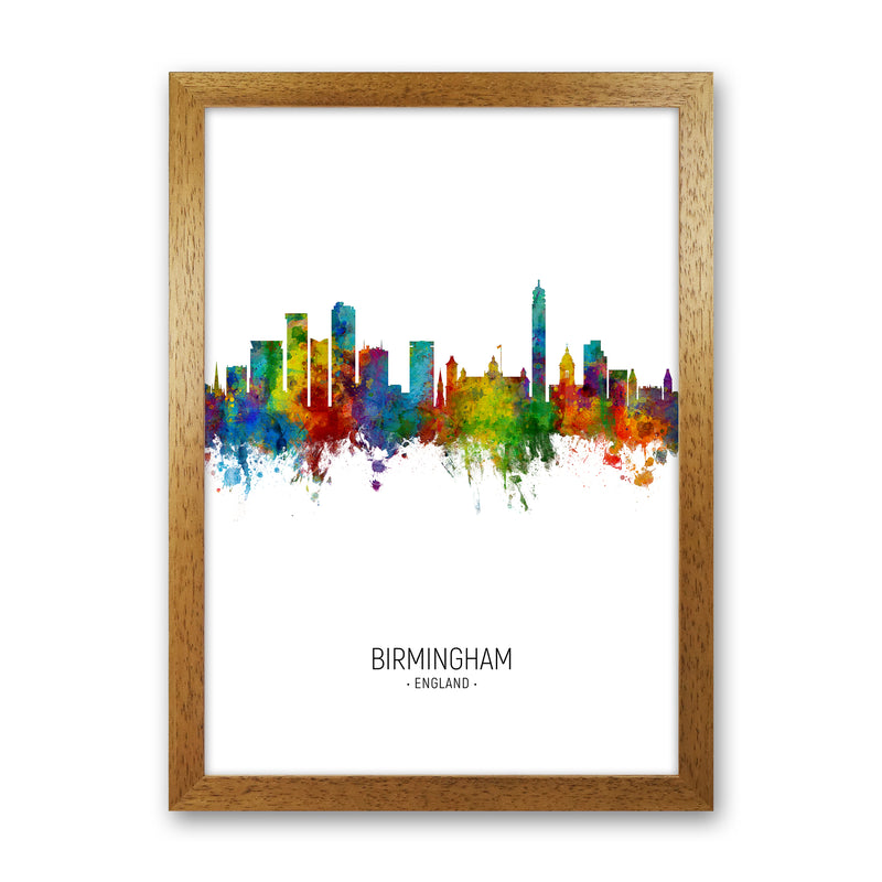 Birmingham England Skyline Portrait Art Print by Michael Tompsett Oak Grain